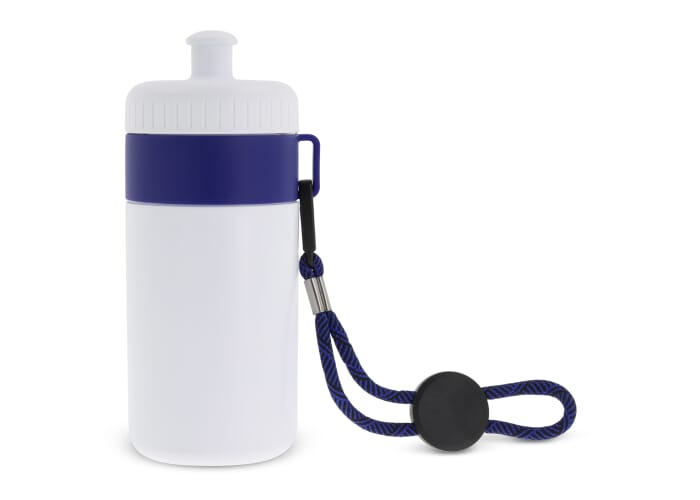 Bidon sport personnalisable 500 ml Blanc / bleu foncé